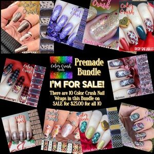 Nail Wraps Bundle - 10 Festive Designs